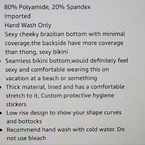 NWT ULTRA CHEEKY BRAZILIAN HIGH LEG TANGA G STRING SWIM BATHING SUIT BOTTOM LARG - Picture 6 of 6